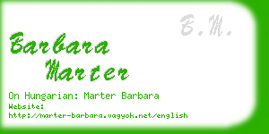 barbara marter business card